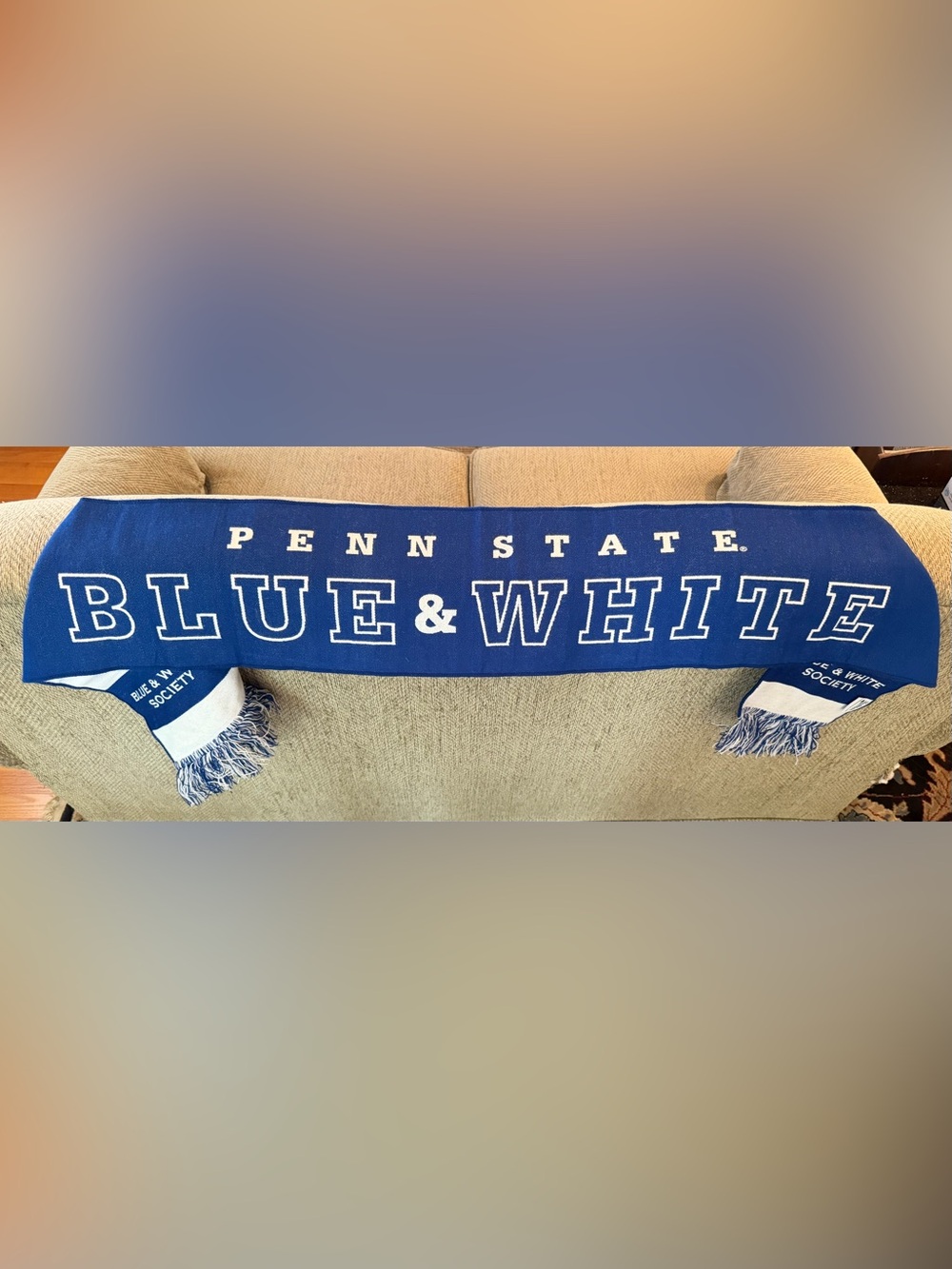 PENN STATE Blue & White Society ReversibleScarf Unisex